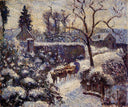 The Effect of Snow at Montfoucault by Camille Pissarro — rural oil painting wall art, Impressionism