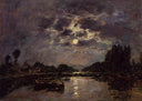 The Effect of the Moon by Eugene Boudin — hand-painted landscape oil painting reproduction on canvas