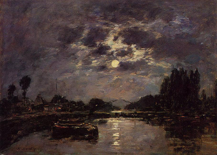 The Effect of the Moon by Eugene Boudin — hand-painted landscape oil painting reproduction on canvas