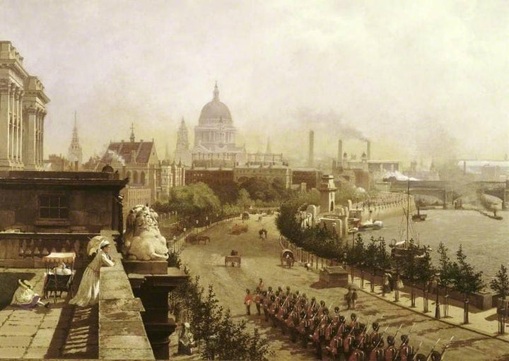 The Embankment, London by John O'Connor — hand-painted architectural oil painting reproduction on canvas