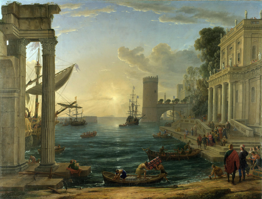 The Embarkation of the Queen of Sheba by Claude Lorrain — hand-painted cultural oil painting reproduction on canvas