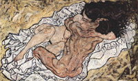 The Embrace by Egon Schiele — hand-painted abstract oil painting reproduction on canvas