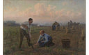 The end of the harvest by Jules Breton — hand-painted landscape oil painting reproduction on canvas