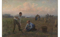 The end of the harvest by Jules Breton — hand-painted landscape oil painting reproduction on canvas