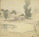 The End of the Rain by John Henry Twachtman — hand-painted architectural oil painting reproduction on canvas
