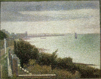 The English Channel at Grandcamp by Georges Seurat — hand-painted landscape oil painting reproduction on canvas