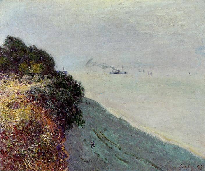 The English Coast, Penarth by Alfred Sisley — hand-painted landscape oil painting reproduction on canvas