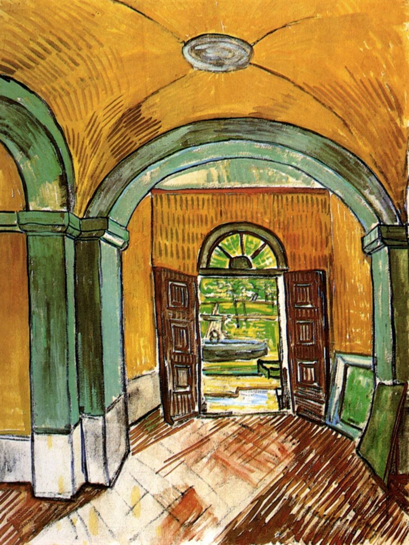 The Entrance Hall of Saint-Paul Hospital - Vincent van Gogh