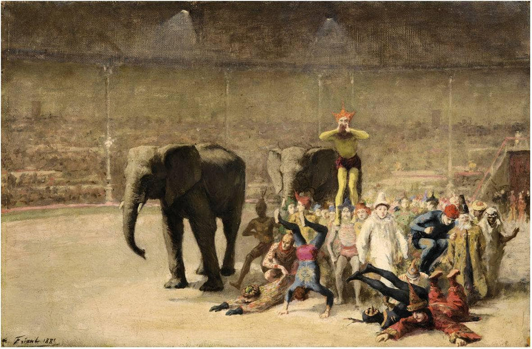 The entrance of the clowns by Émile Friant — hand-painted cultural oil painting reproduction on canvas