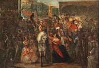 The Entry of President Luis José de Orbegoso to Lima by Ignacio Merino — hand-painted cultural oil painting reproduction on canvas