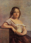 The Fair Maid of Gascony (The Blond Gascon) by Camille Corot — hand-painted portrait oil painting reproduction on canvas