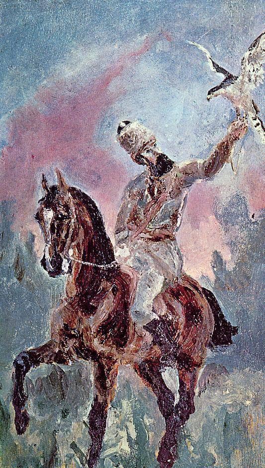 The Falconer, Comte Alphonse de Toulouse Lautrec by Henri de Toulouse-Lautrec — hand-painted animal oil painting reproduction on canvas