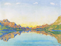 The fall in Silvaplana by Ferdinand Hodler — hand-painted landscape oil painting reproduction on canvas