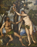 The Fall of Man by Titian — religion oil painting wall art, Mannerism Late Renaissance