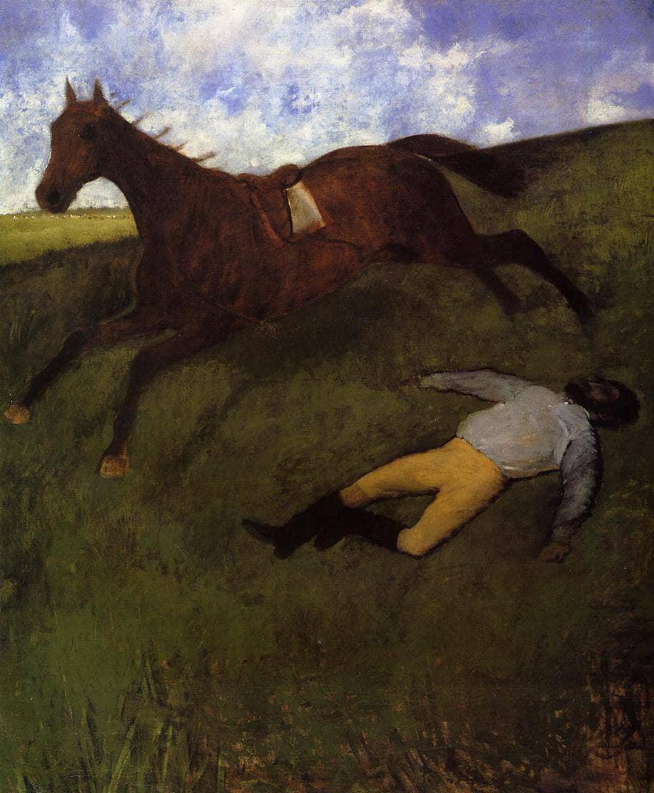 The Fallen Jockey by Edgar Degas — hand-painted animal oil painting reproduction on canvas