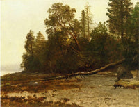 The Fallen Tree by Albert Bierstadt — hand-painted botanical oil painting reproduction on canvas