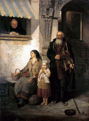 The family of the violin player - Gerolamo Induno