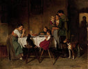 The family's dog by Adolf Eberle — hand-painted portrait oil painting reproduction on canvas