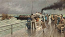 The farewell by Maurice Poirson — ships oil painting wall art, Realism