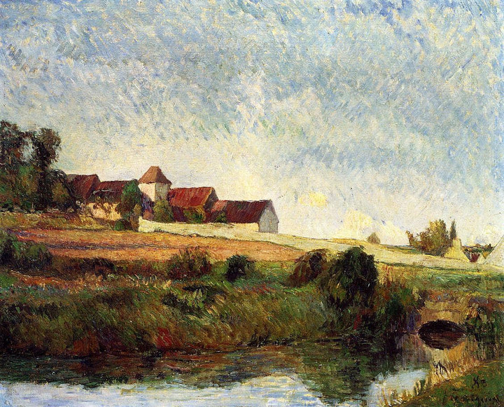 The farm in Grue by Paul Gauguin — hand-painted landscape oil painting reproduction on canvas