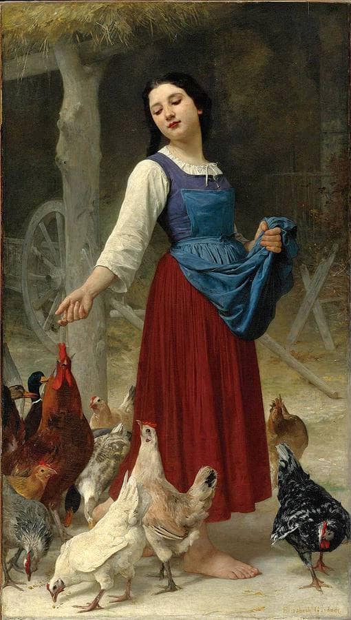 The Farmer's Daughter by Elizabeth Jane Gardner — hand-painted portrait oil painting reproduction on canvas