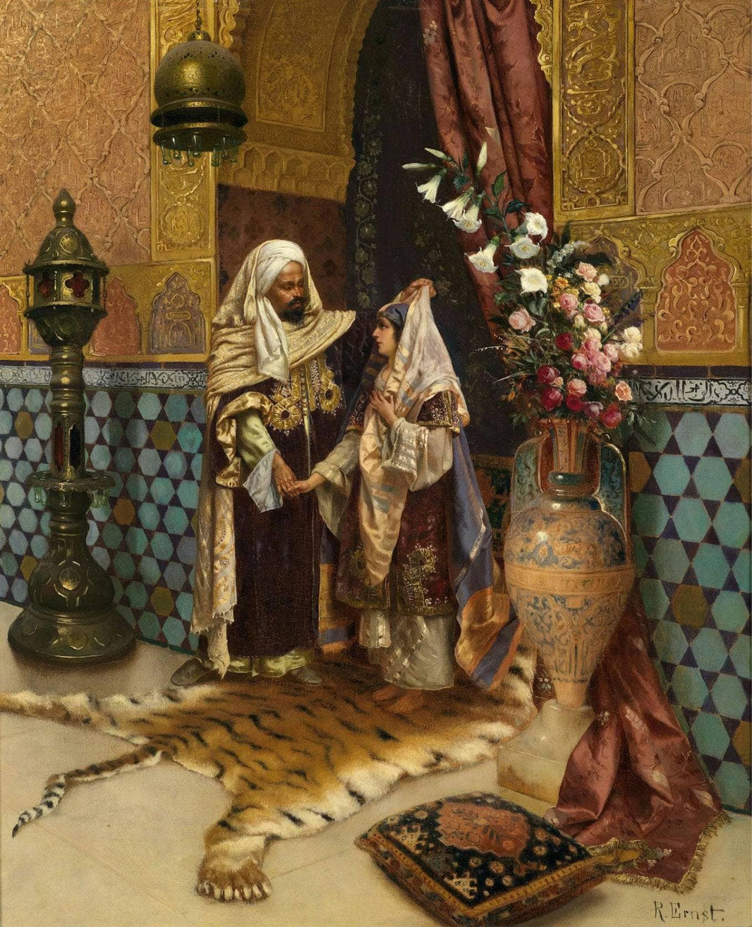 The Favorite of the Farm by Rudolf Ernst — hand-painted cultural oil painting reproduction on canvas