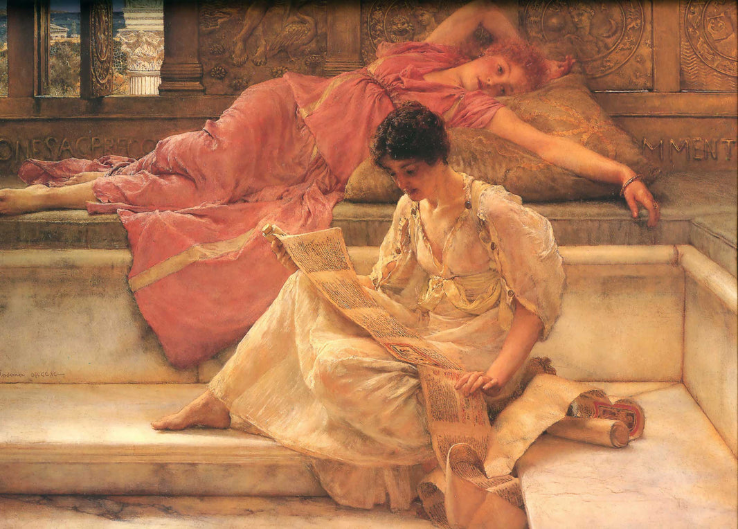 Favourite Poet by Sir Lawrence Alma-Tadema — hand-painted portrait oil painting reproduction on canvas