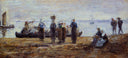 The Ferry at Plougastel by Eugene Boudin, rural oil painting wall art, Impressionism