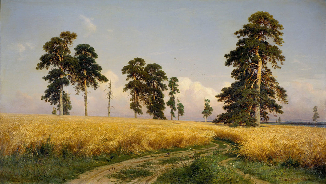 The Field of Wheat by Ivan Shishkin — hand-painted botanical oil painting reproduction on canvas