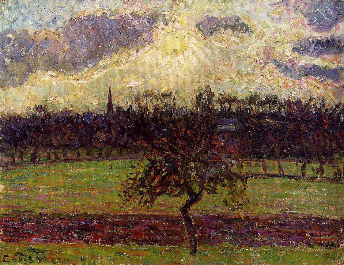 The Fields of Eragny, the Apple Tree - Camille Pissarro