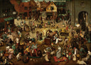 The Fight between Carnival and Lent by Pieter Bruegel the Elder — life oil painting wall art, Northern Renaissance