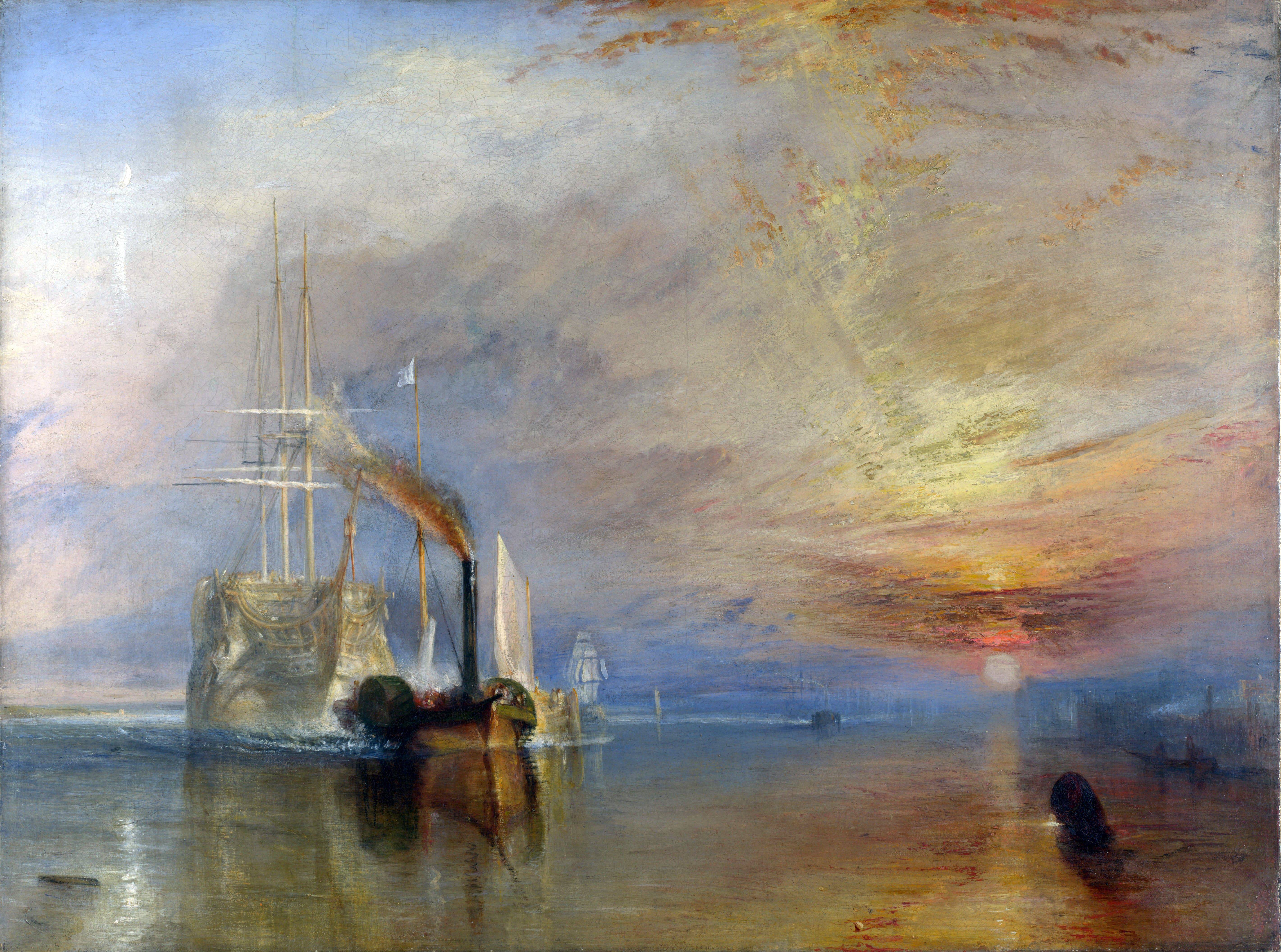 The Fighting Temeraire tugged to her last berth to be broken up - J.M.W. Turner