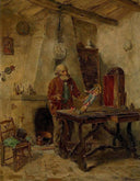 The figurine maker (2nd version) by Gerolamo Induno — hand-painted still oil painting reproduction on canvas