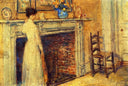The Fireplace by Childe Hassam — hand-painted eco oil painting reproduction on canvas