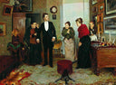 The first coat by Vladimir Makovsky — group oil painting wall art, Realism