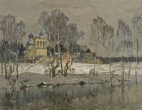 The First Day of the Year by Konstantin Gorbatov — hand-painted landscape oil painting reproduction on canvas
