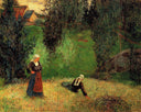 The first flowers by Paul Gauguin — rural oil painting wall art, Post Impressionism