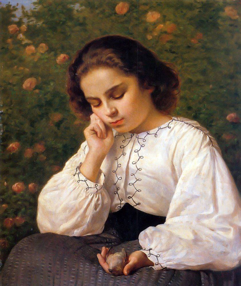 The first pain by Silvestro Lega — hand-painted portrait oil painting reproduction on canvas