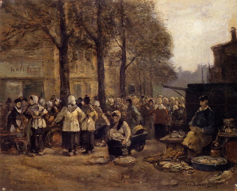 The Fish Market, Rotterdam - Eugene Boudin