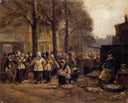 The Fish Market, Rotterdam by Eugene Boudin — hand-painted portrait oil painting reproduction on canvas