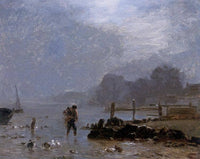 The Fisherman by Constant Troyon — hand-painted landscape oil painting reproduction on canvas