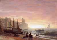 The Fishing Fleet by Albert Bierstadt — hand-painted landscape oil painting reproduction on canvas