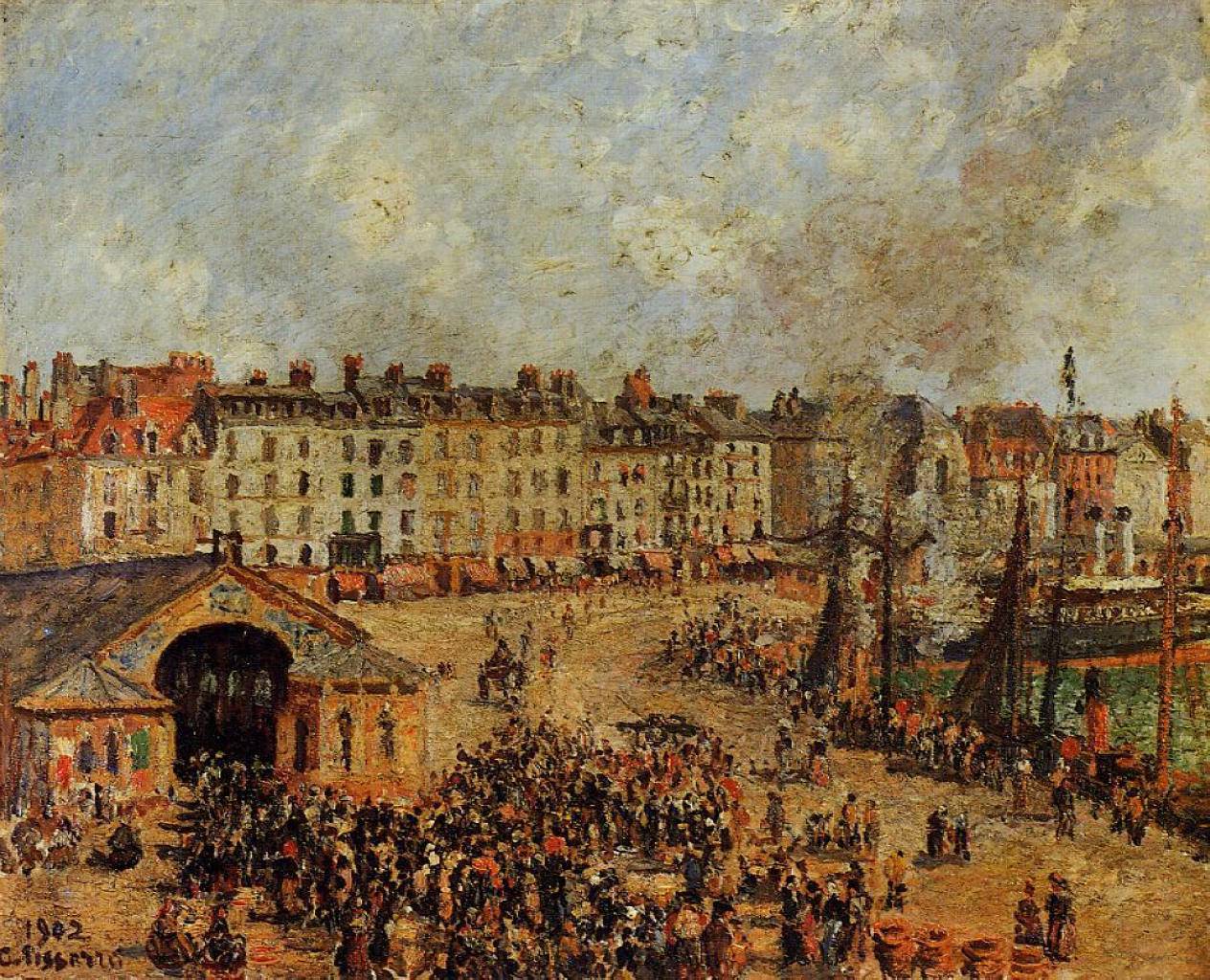 The Fishmarket, Dieppe 2 - Camille Pissarro