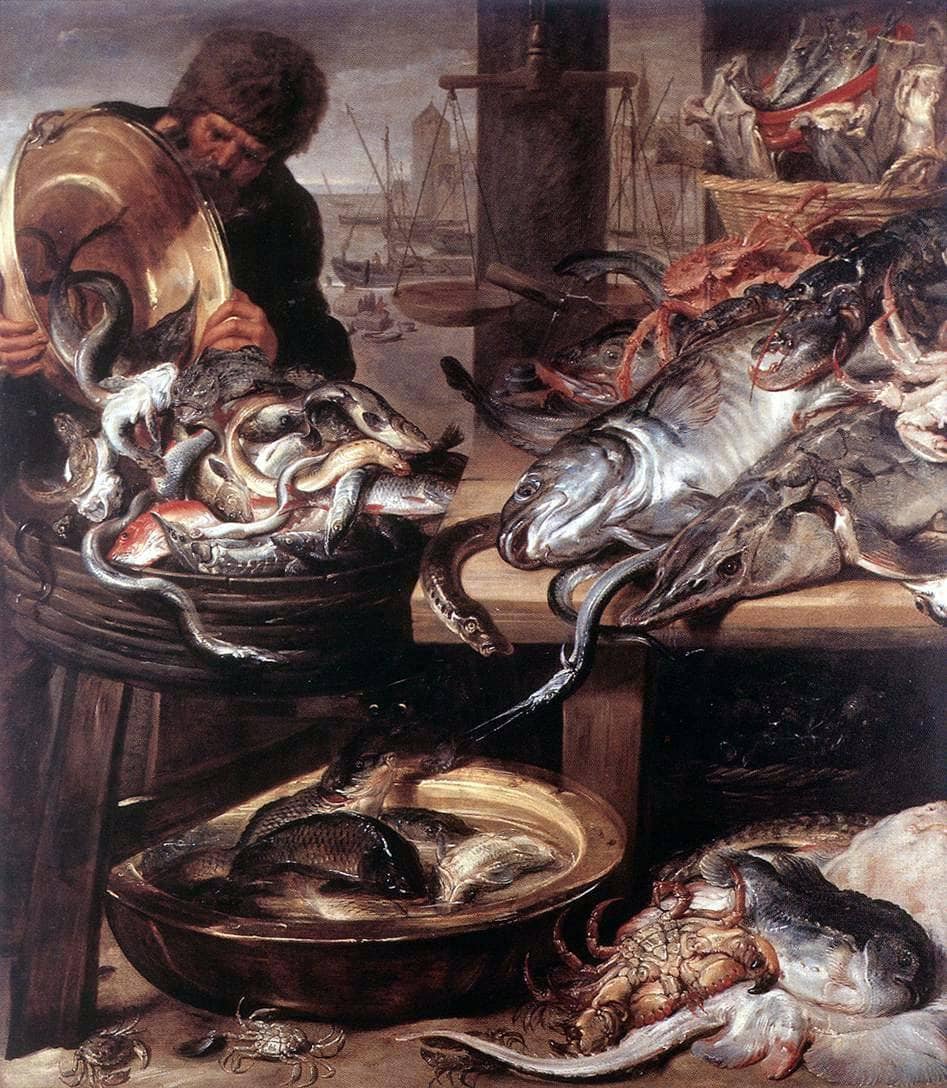 The Fishmonger by Frans Snyders — hand-painted still oil painting reproduction on canvas