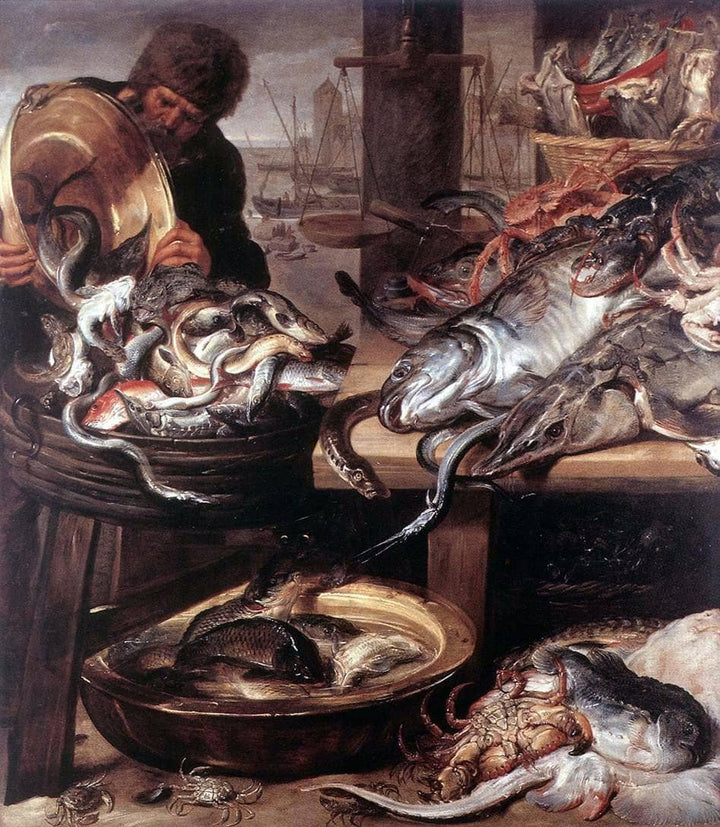 The Fishmonger by Frans Snyders — hand-painted still oil painting reproduction on canvas