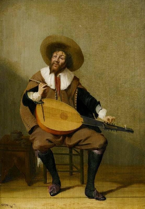 The Five Senses. Allegory of Hearing by Willem Cornelisz Duyster — hand-painted portrait oil painting reproduction on canvas