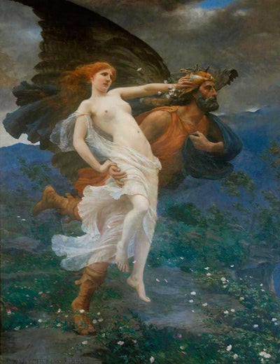 The Flight of Boreas with Oreithyia by Charles William Mitchell — oil painting reproduction
