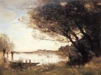The Flood by Camille Corot — hand-painted botanical oil painting reproduction on canvas