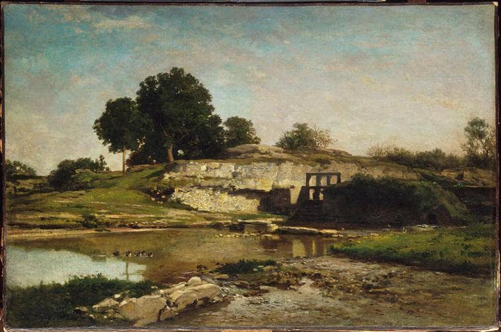 The Flood-Gate at Optevoz by Charles-Francois Daubigny — hand-painted landscape oil painting reproduction on canvas