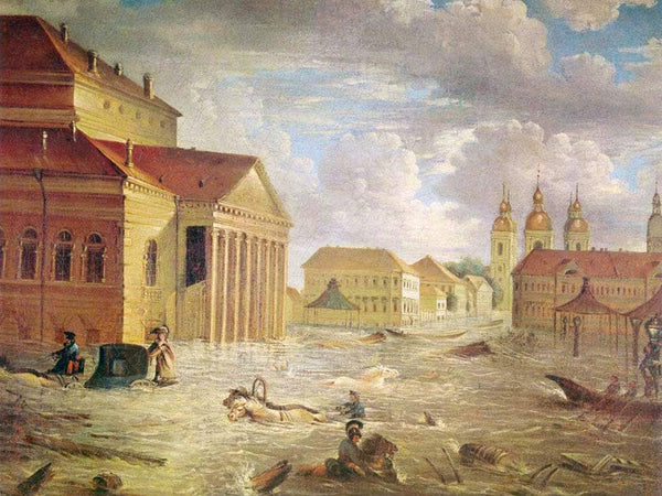 The Flood of 1824 in the Square at the Bolshoi Kamenny Theatre